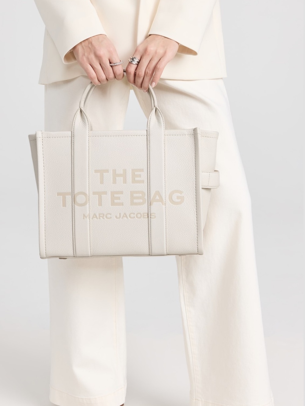 Marc Jacobs Cream Leather 'The Tote Bag' Top-Handle Tote